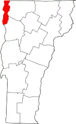 State map highlighting Grand Isle County