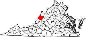 Map of Virginia highlighting Bath County