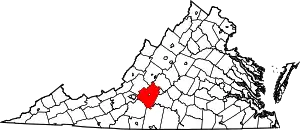 State map highlighting Bedford County