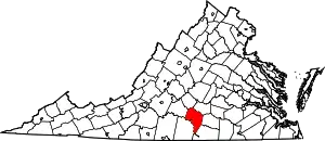 Map of Virginia highlighting Charlotte County