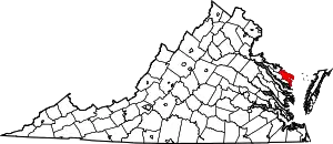 State map highlighting Northumberland County