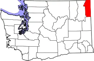 State map highlighting Pend Oreille County