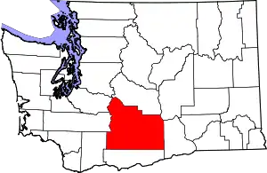 State map highlighting Yakima County