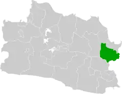 Location within West Java