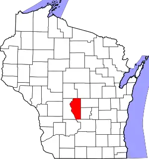 State map highlighting Adams County