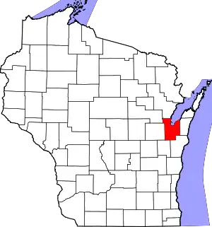 State map highlighting Brown County