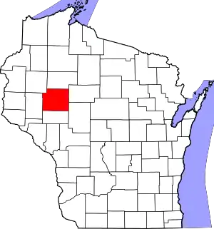 Map of Wisconsin highlighting Chippewa County