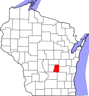 Map of Wisconsin highlighting Green Lake County