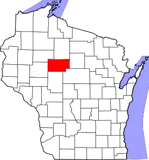 Map of Wisconsin highlighting Taylor County