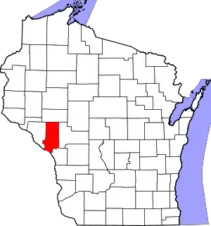 State map highlighting Trempealeau County