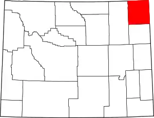 State map highlighting Crook County