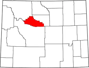 Map of Wyoming highlighting Hot Springs County