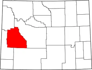 State map highlighting Sublette County