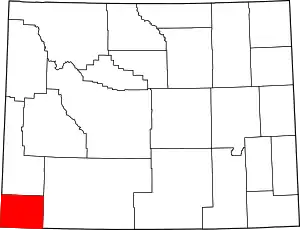 State map highlighting Uinta County