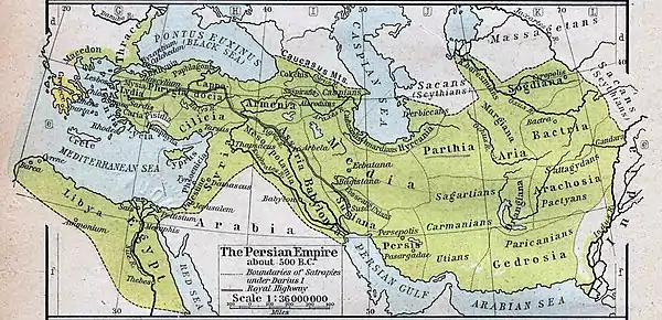 a map of the Persian Achaemenid empire