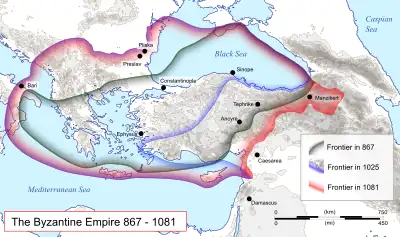 map of the Byzantine Empire (9-11th centuries)