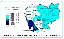 Image 56A map of rainfall regimes in Cambodia, source: DANIDA (from Geography of Cambodia)