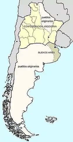 Constitutional Argentine Confederation and independent State of Buenos Aires, 1858.