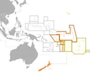 Image 15Outline of sovereign (dark orange) and dependent islands (bright orange) (from Polynesia)