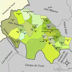 Municipalities of Alt Palància