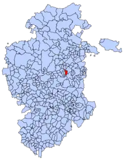 Municipal location of Cerratón de Juarros in Burgos province