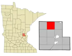 Location of the township of Maple Ridge within Isanti County, Minnesota