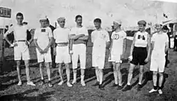 Runners of the marathon celebrating the Centennial of Argentina