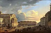 Theatre Square in Warsaw, 1838