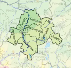 Map of Marijampolė municipality