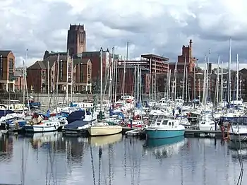 Yachts at Liverpool Marina, Coburg Dock