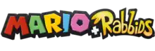 Mario + Rabbids series logo features the Super Mario series logo and the Rabbids series logo.