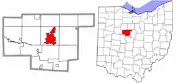 Location of Marion in Marion County and the state of Ohio