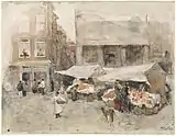 Floris Arntzenius (undated): Marktet with flower stalls, Rijksmuseum Amsterdam.