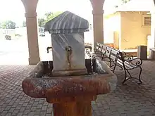 Fountain running Marlin's hot mineral water