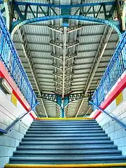 Stairs to the station's platforms before 2013