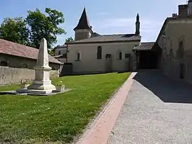 The church and the war memorial.