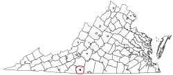 State map highlighting Martinsville