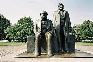 Image 34Statue of Karl Marx and Friedrich Engels in Alexanderplatz, Berlin (from History of socialism)