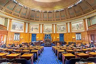 Image 60Chamber of the Massachusetts House of Representatives in the Massachusetts State House (from Boston)