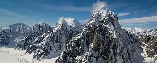 Left → Right: Mount Church, Mount Johnson, Mount Wake, and Mount Bradley