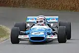 Front and rear wings made their appearance in the late 1960s. Seen here in a 1969 Matra Cosworth MS80. By the end of the 1960s wings had become de facto on all Formula cars.