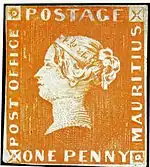 One of the first two Mauritius Post Office stamps. This orange stamp was sold for CHF 1,725,000 (approx $1.2 million) in 1993.