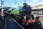 Fresh from an overhaul 61306 is stood waiting to depart Carlisle Citadel with a southbound "Winter Cumbrian Mtn Express" in Feb 2019.