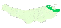 Location of Behshahr County in Mazandaran province