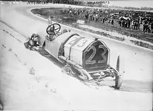 Image 13Driver Mel Marquette's wrecked McFarlan racing car at the 1912 Indianapolis 500 (from History of Indiana)