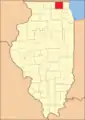 McHenry County was reduced to its current size in 1839 by the creation of Lake County, Illinois.