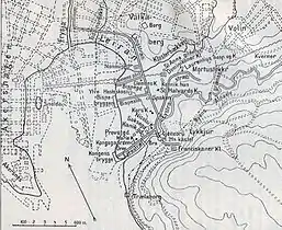 Map of medieval Oslo,by Amund Helland