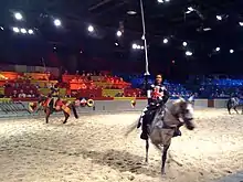 The introduction of the knights at Medieval Times dinner theater