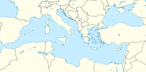 A map of the Mediterranean showing the ports Nebojša visited during her escape