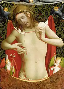 Man of Sorrows by the North German artist Meister Francke, c. 1435.